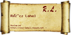 Rácz Lehel névjegykártya