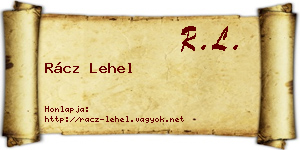 Rácz Lehel névjegykártya